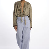 Pantaloni righine con tasche JK PANT WHITEBLUE jejia 