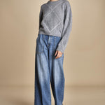 maglia girocollo con rombi CORNELIA GRIGIO tenne' 