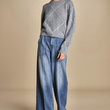 maglia girocollo con rombi CORNELIA GRIGIO tenne' 