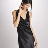 abito lungo liscio spallina 3403 NERO access 
