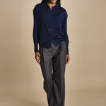 camicia over in lana merino MIL LAU20 E21210 BLU milaura 