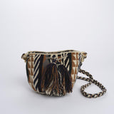PEACOCK mini bag macrame G12W-0001-3005-03B BLACK BROWN guanabana 