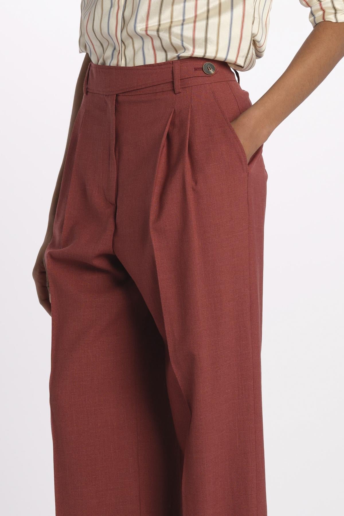 Pantalone MORENA pinces lana seta MORENA687786 48 quelledue 