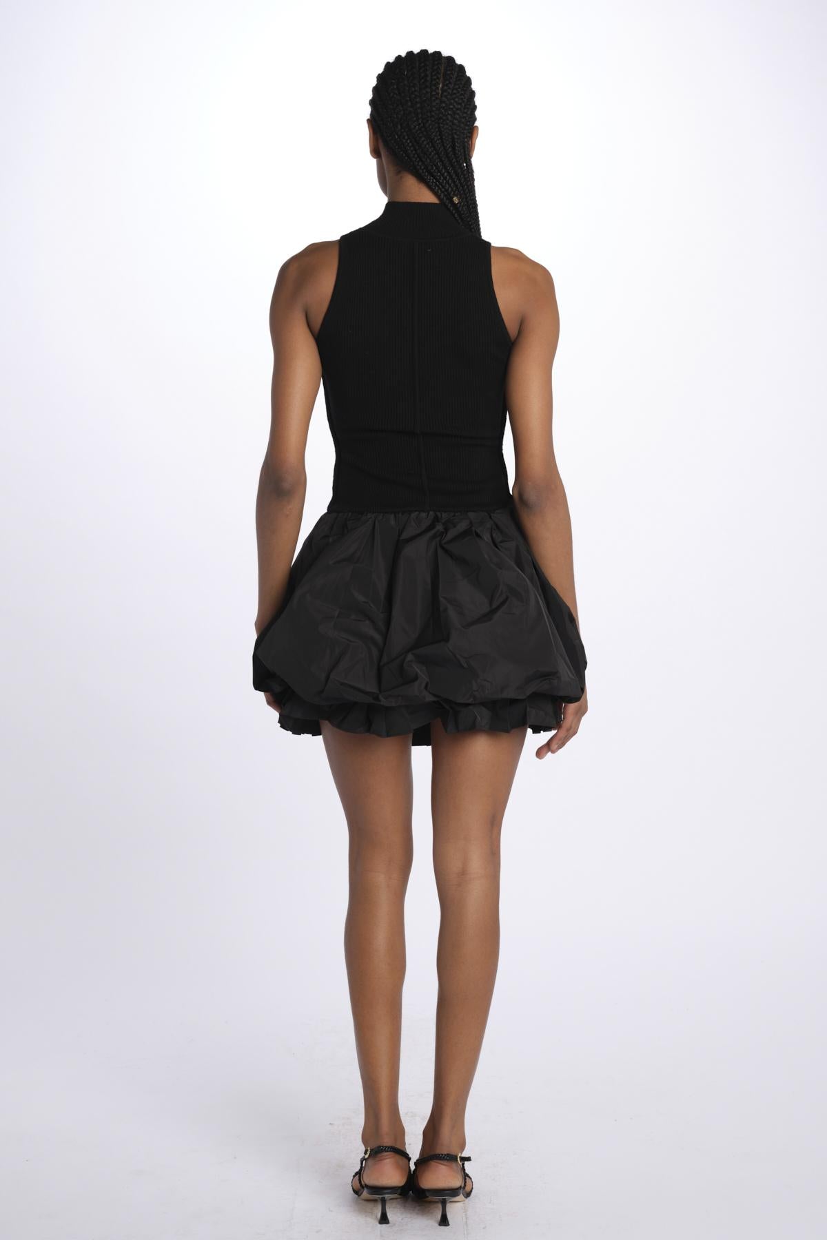 Mini abito BELEN gonna taffetas 008 BLACK sea ny 