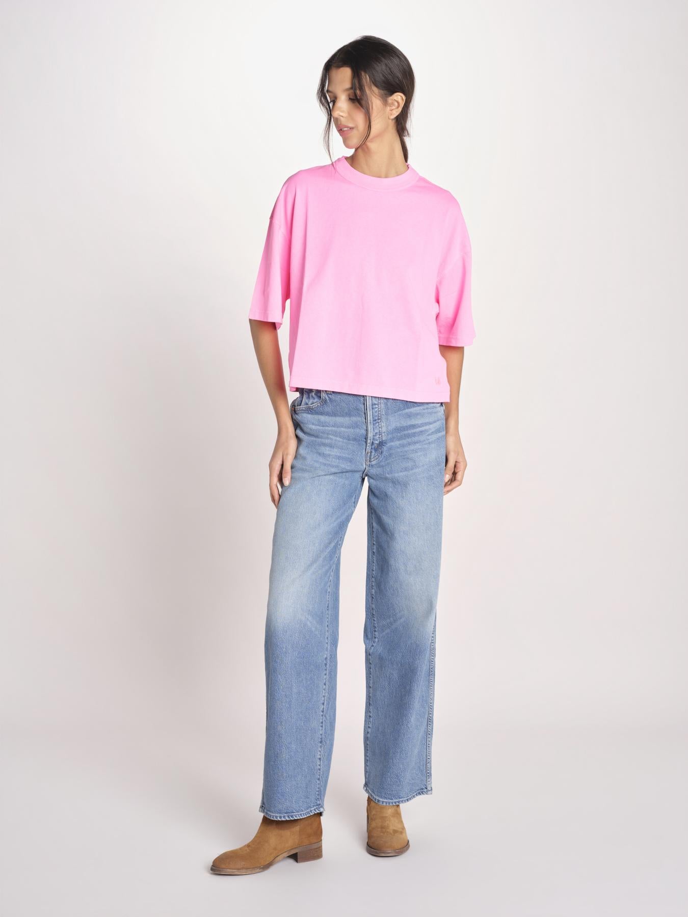 t-shirt over VOSS61 T1473_PS26 372 FLUO PINK bellerose 