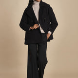 MELODIA pantalone cropped con risvolto in gabardina MELODIA 652339 3 quelledue 