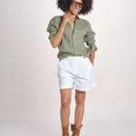 Camicia maschile in lino M012 655 MILITARE milaura 
