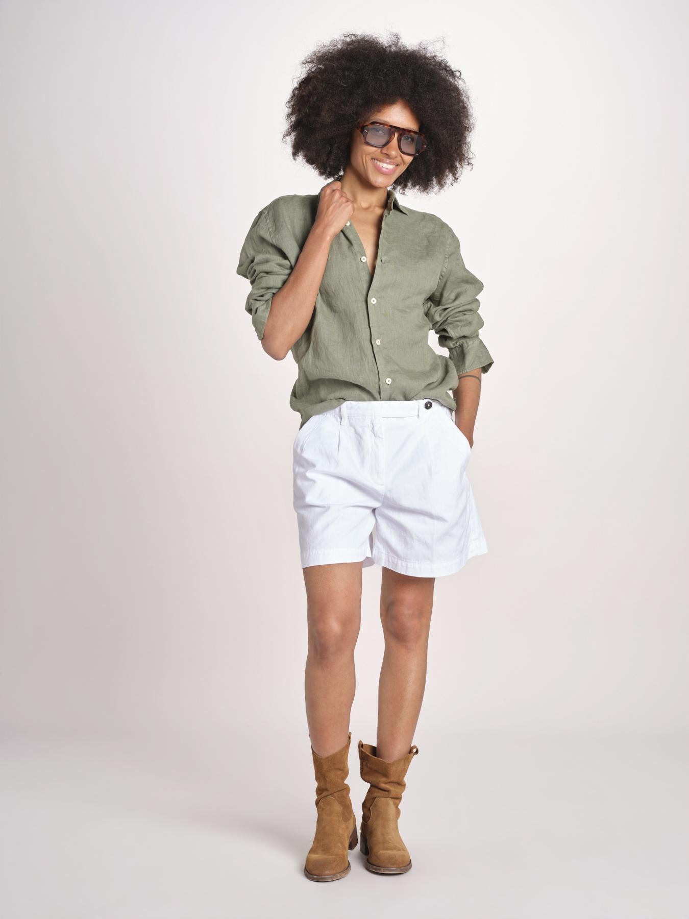Camicia maschile in lino M012 655 MILITARE milaura 