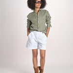 Camicia maschile in lino M012 655 MILITARE milaura 