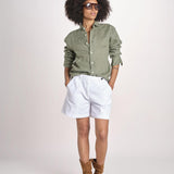 Camicia maschile in lino M012 655 MILITARE milaura 