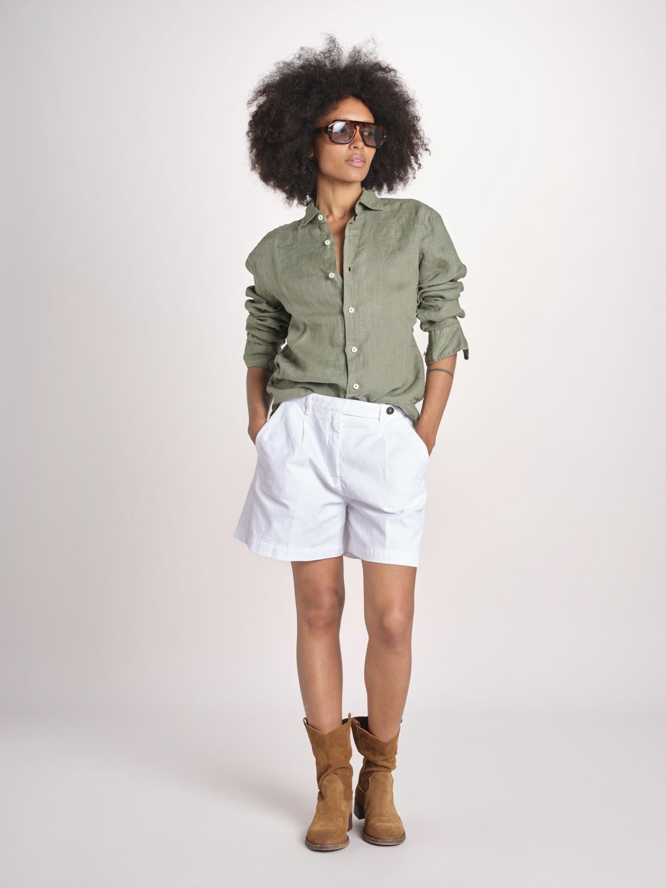 Camicia maschile in lino M012 655 MILITARE milaura 