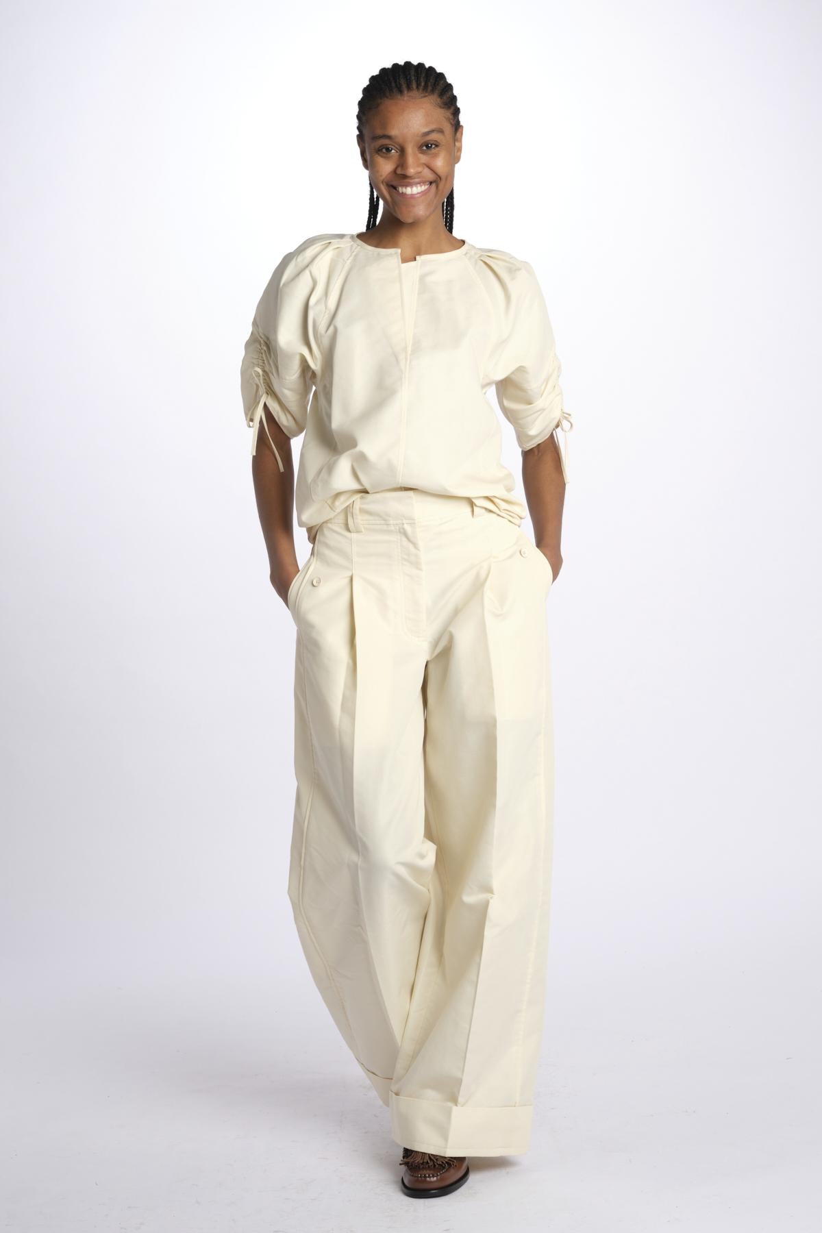Pantalone HIGH WAIST pences con risvolto 51279LCO GARDENIA phillip lim 