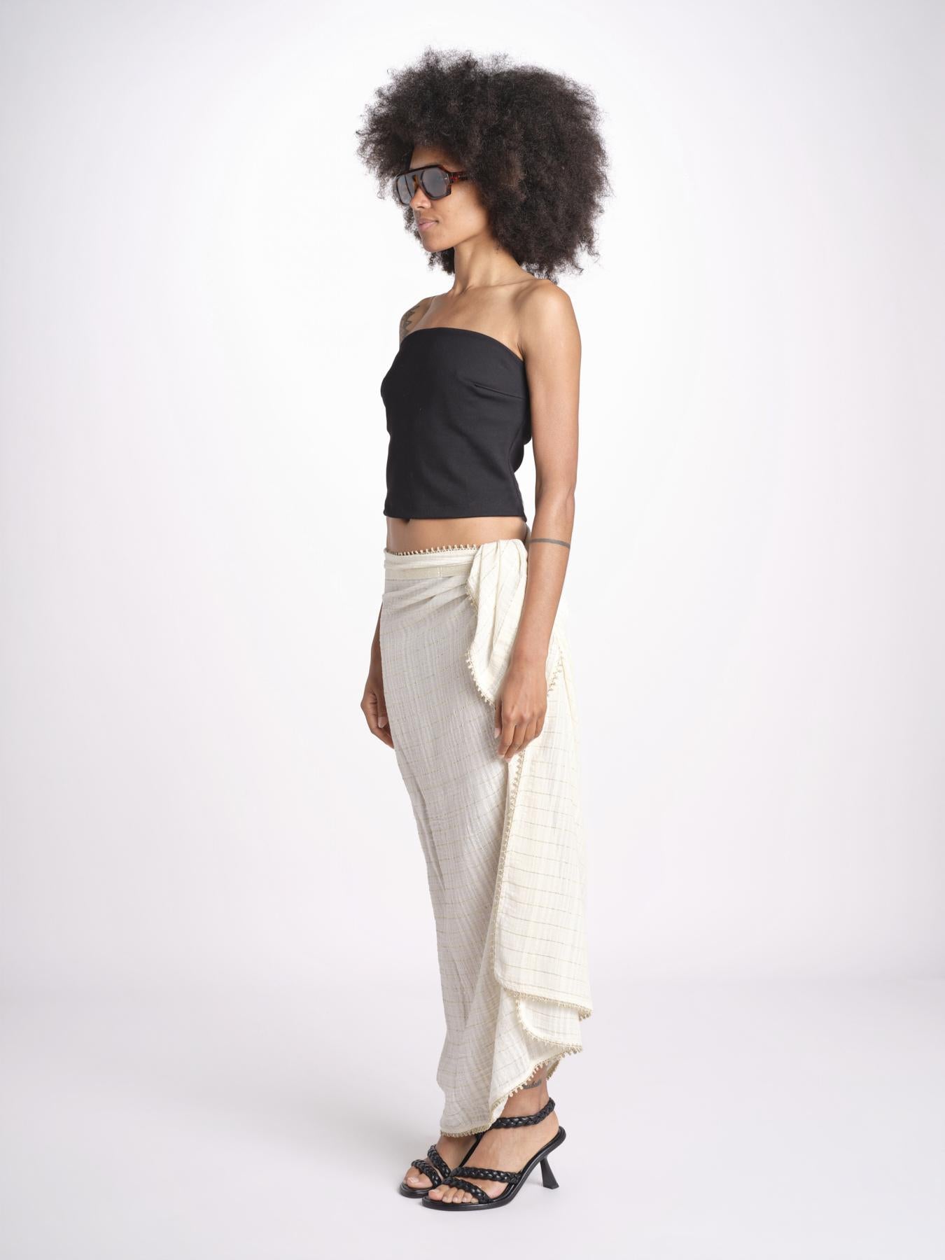 pareo in lurex gessato NORA OFF WHITE christianzen 
