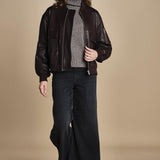LARA bomber in pelle LARA IO118048 RE401 ivy oak 