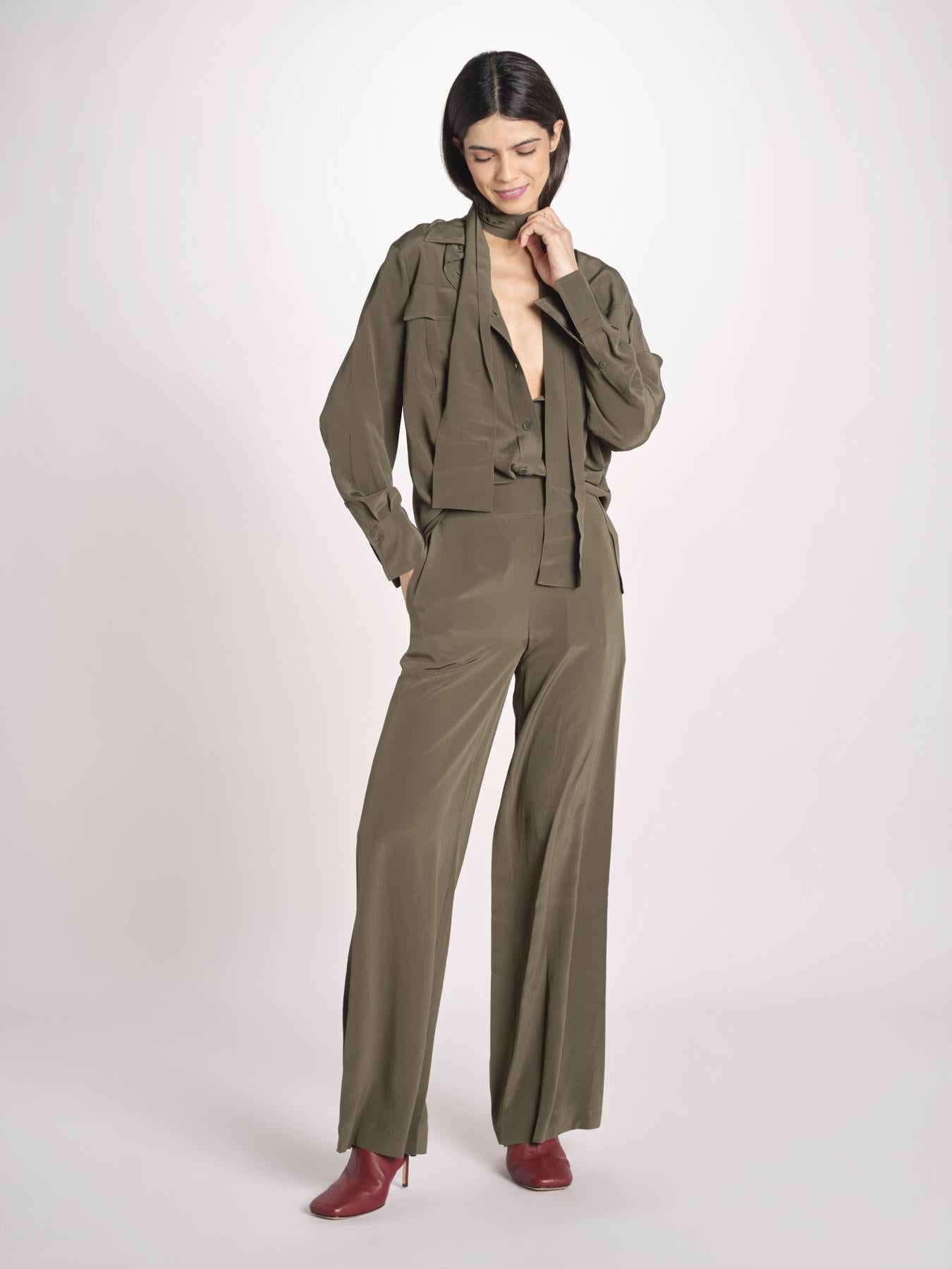 camicia in seta con tasche e fascia JF009656 PALM LEAF 2308 joseph 