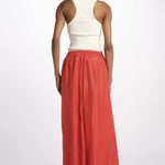PALAZZO pantaloni in seta  by milaura. BE24252PANT RED ORANGE benaras soleil 