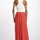 PALAZZO pantaloni in seta  by milaura. BE24252PANT RED ORANGE benaras soleil 