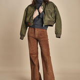 pantalone a zampa con taschine FAUVE WX CARAMEL fam 