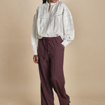 CLIFF pantalone con coulisse tela lana 5EVA01-V04013 BORDEAUX vanessa bruno 