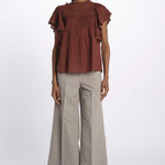 Top CALISSON pizzo con rouches CALISSON BROWNIE vanessa bruno 