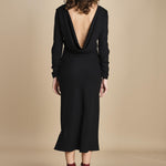 abito midi con scollo dietro TUNISI BLACK crida 