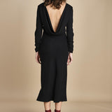 abito midi con scollo dietro TUNISI BLACK crida 