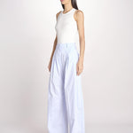 pantalone over con pinces in popeline BILLIE 3111 T0160 LIGHT BLUE T0028 the latest 