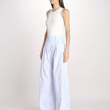 pantalone over con pinces in popeline BILLIE 3111 T0160 LIGHT BLUE T0028 the latest 