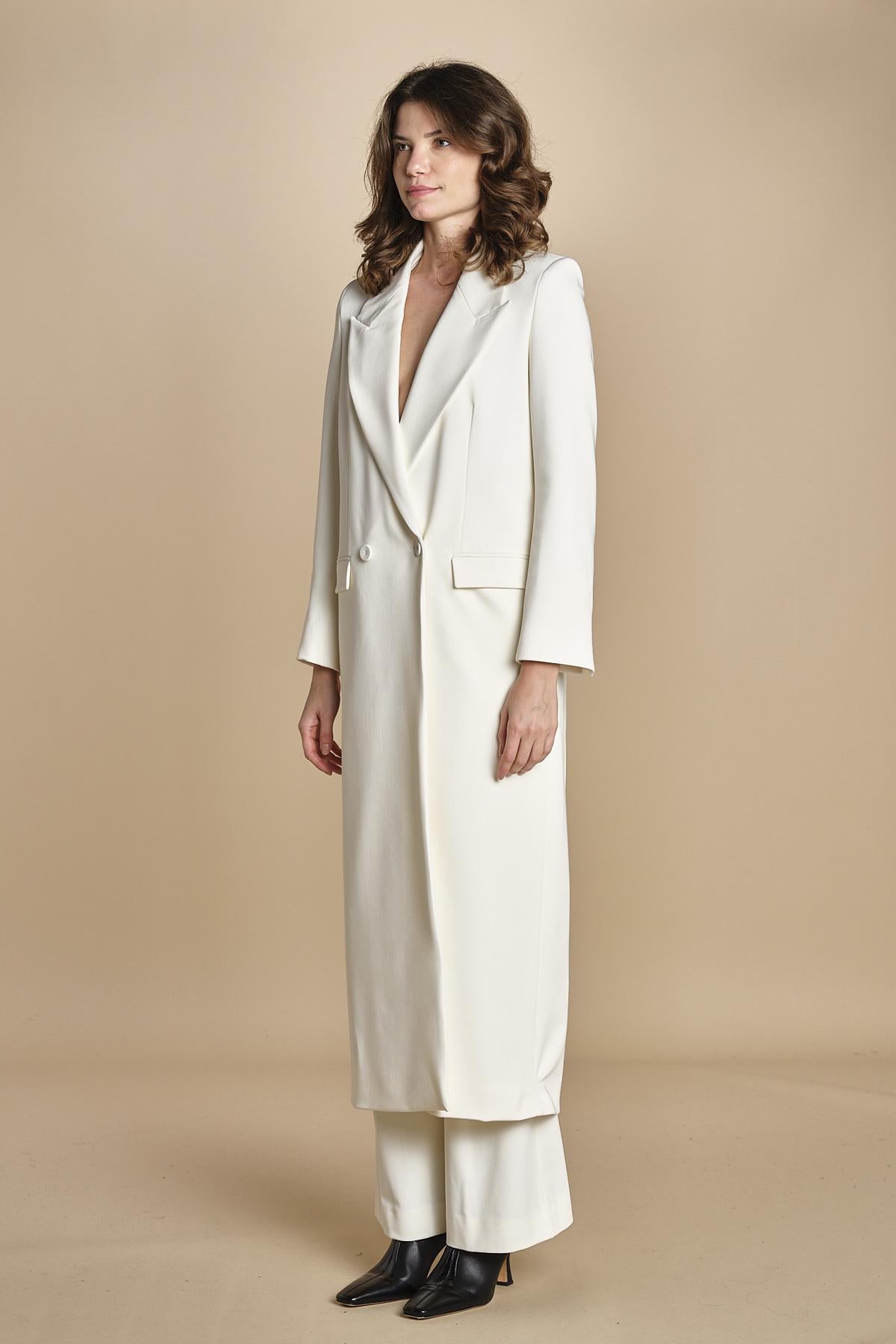 JIL ANN cappotto lungo smoking IO1100X9049 WH011 ivy oak 