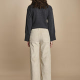 pantalone a zampa con taschine FAUVE WX BEIGE fam 