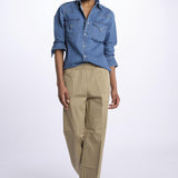 Pantalone PENSIL cotone con elastico PENSIL KHAKI true avenue 