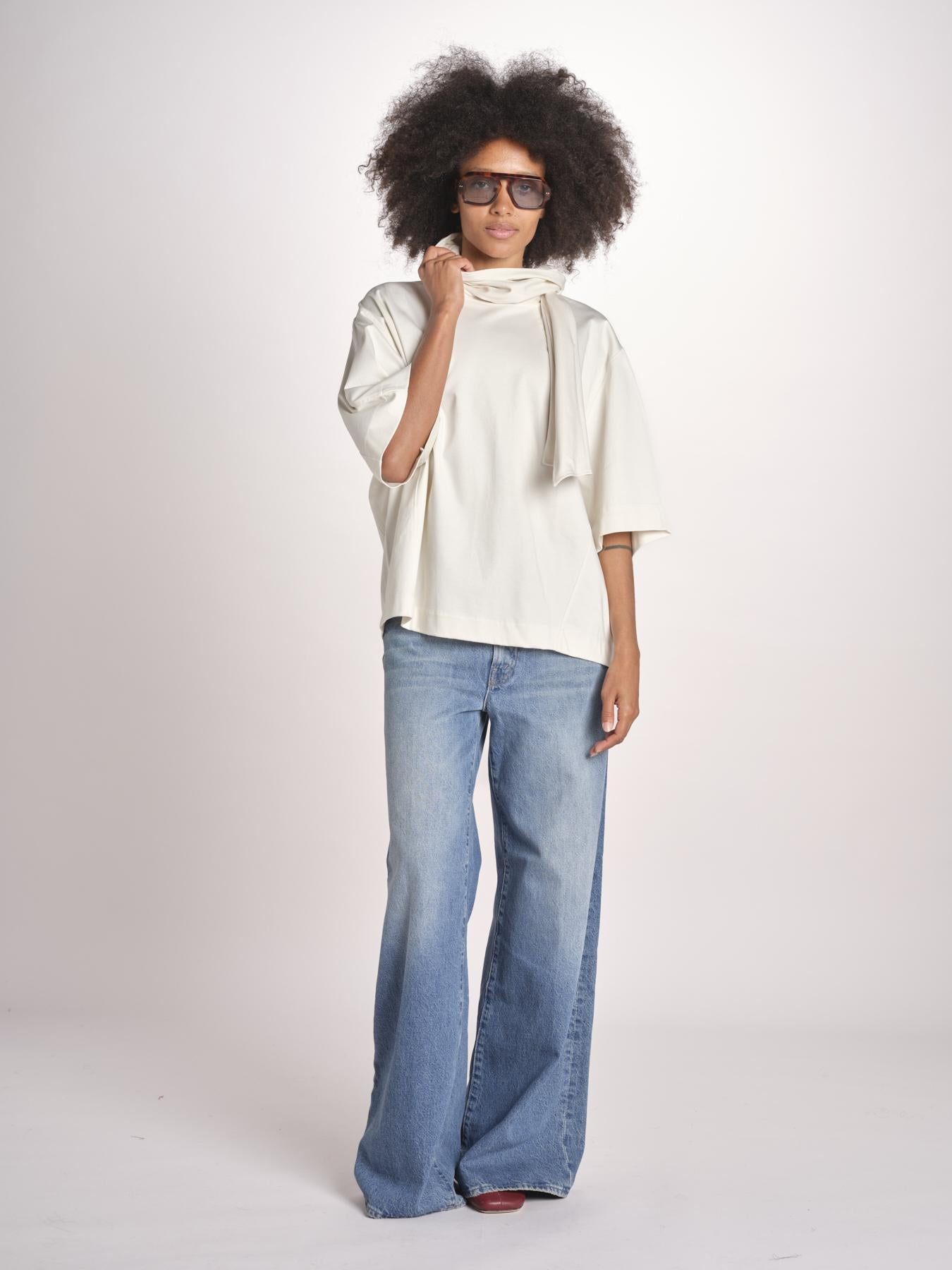 blousa con sciarpa TSH0720HELENA BLANC BLA0126S soeur 