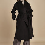cappotto vestaglia double collo grande CARRIE ROSE  IO111048 BR291 ivy oak 