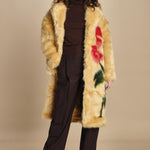 ecopelliccia con fiore FLOWER FUR 340268 CREAM farm rio 