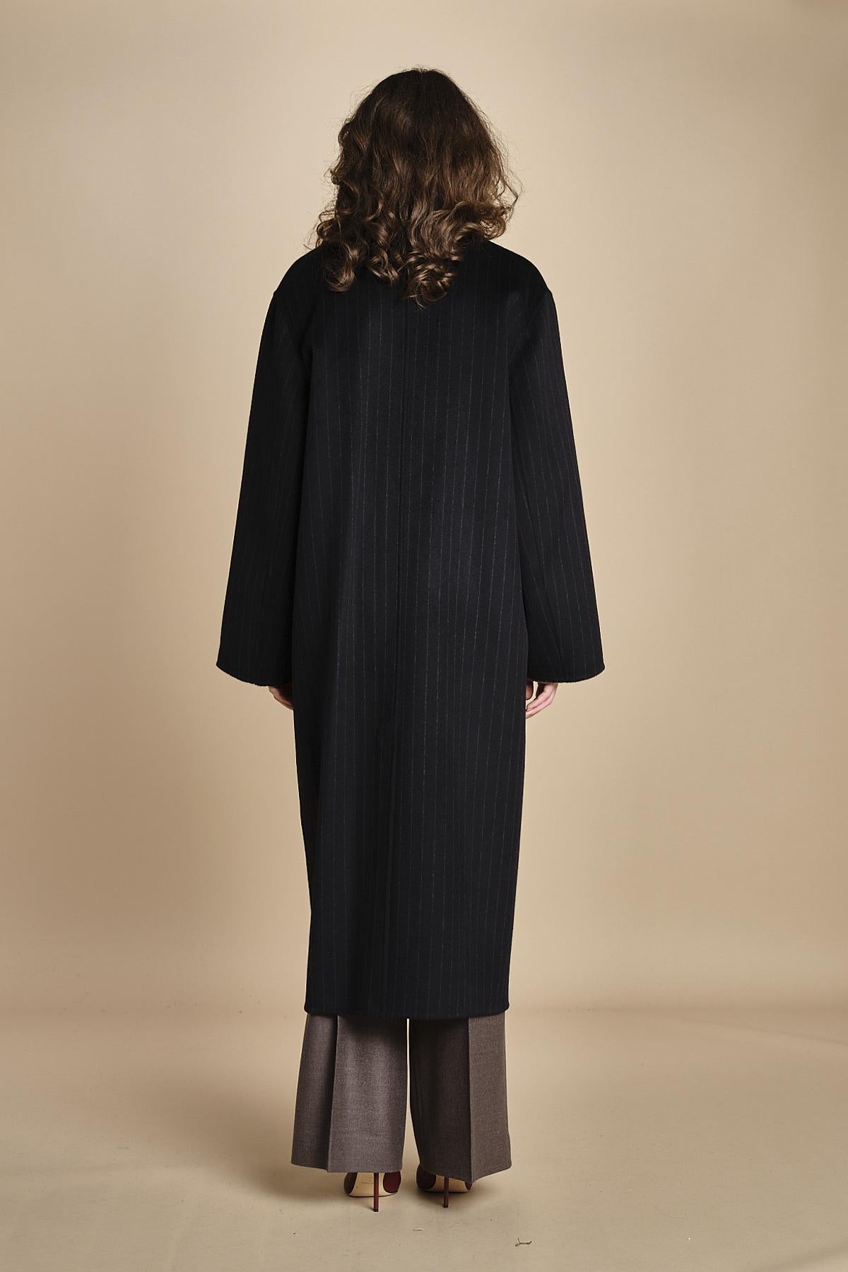 CLARA cappotto doppiopetto IO1111105 MC2163 PINSTRIPE ivy oak 