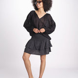 camicia voille nervature ALEXANBLATU NOIR laraethnics 