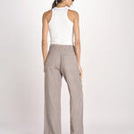 pantalone dritto in lino ERICA STRUCTURELINEN DOVE GREY true avenue 