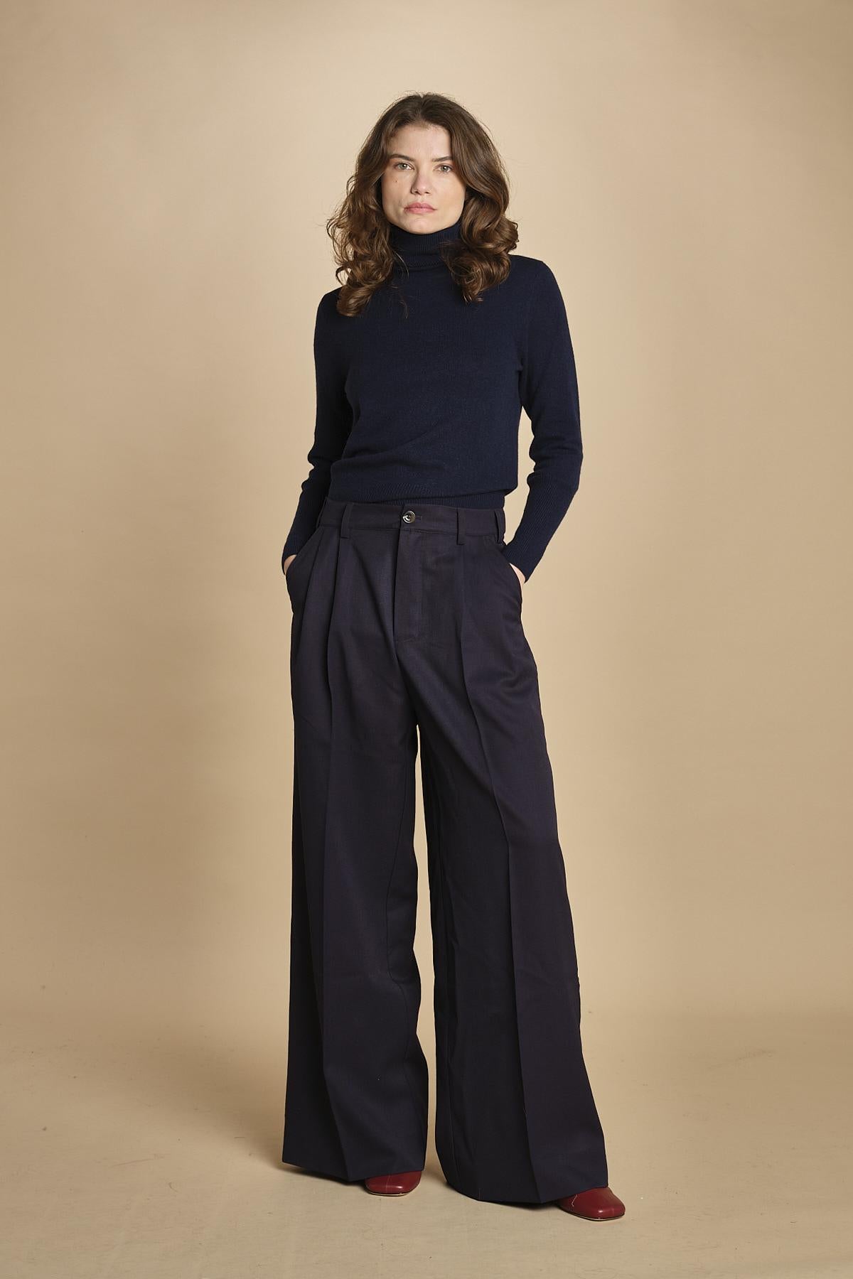 pantalone con 2 pinces ed elastico. PAN0241 BLE1935W soeur 
