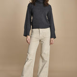 pantalone a zampa con taschine FAUVE WX BEIGE fam 