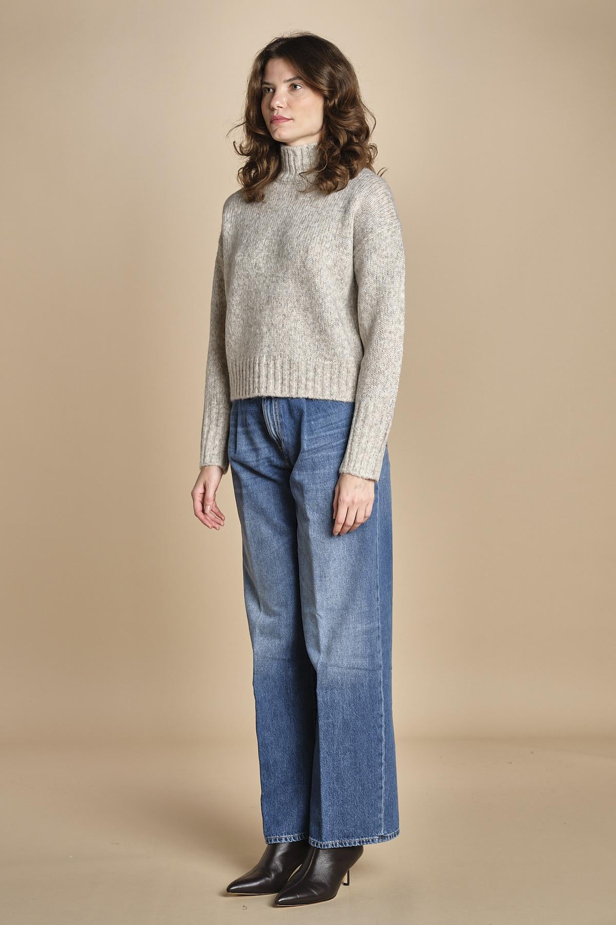 MYAC maglia collo alto in shetland BEMT512 NATURAL hartford 