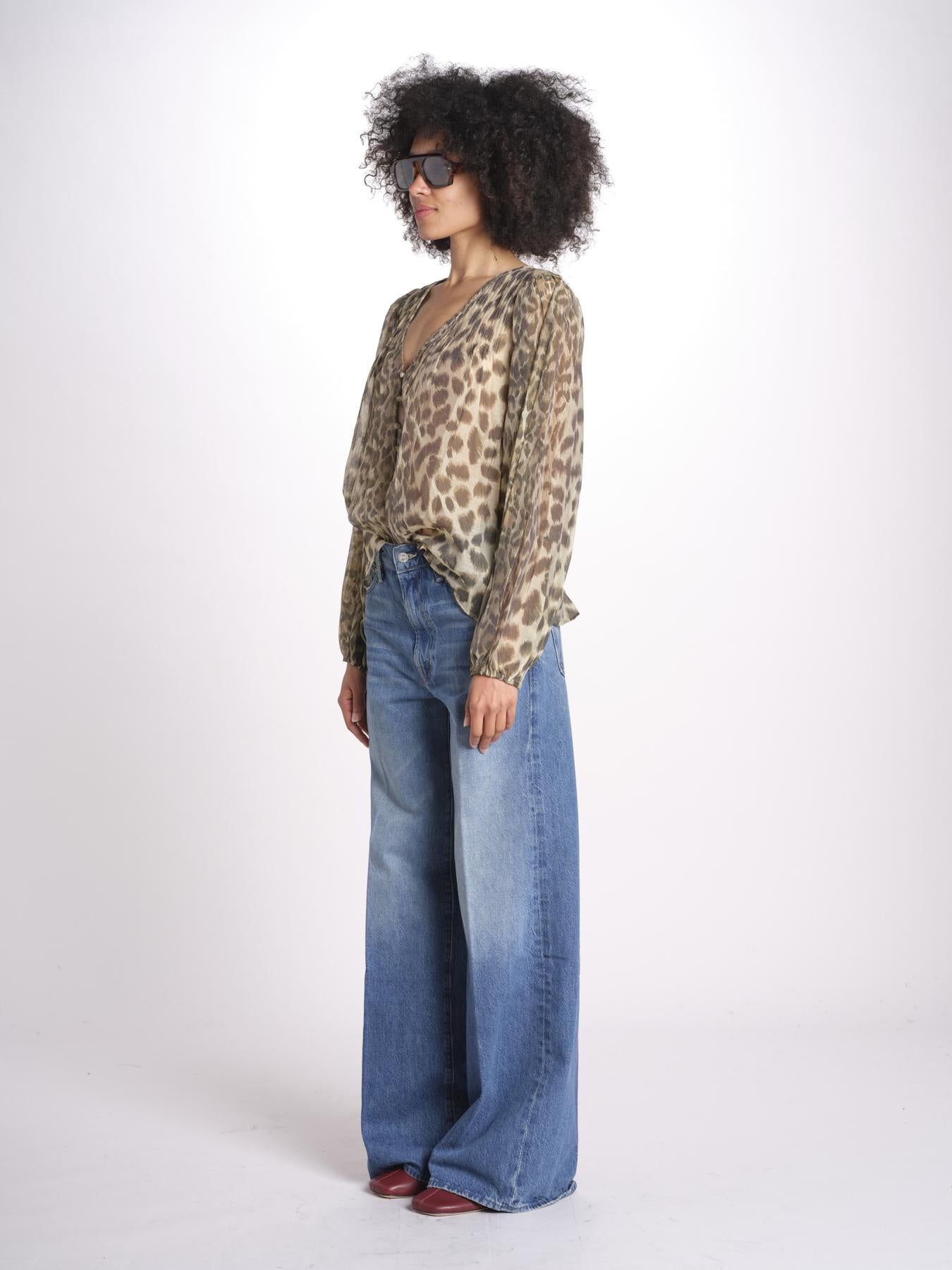 top scollo v PRINT027 CREAM sea ny 