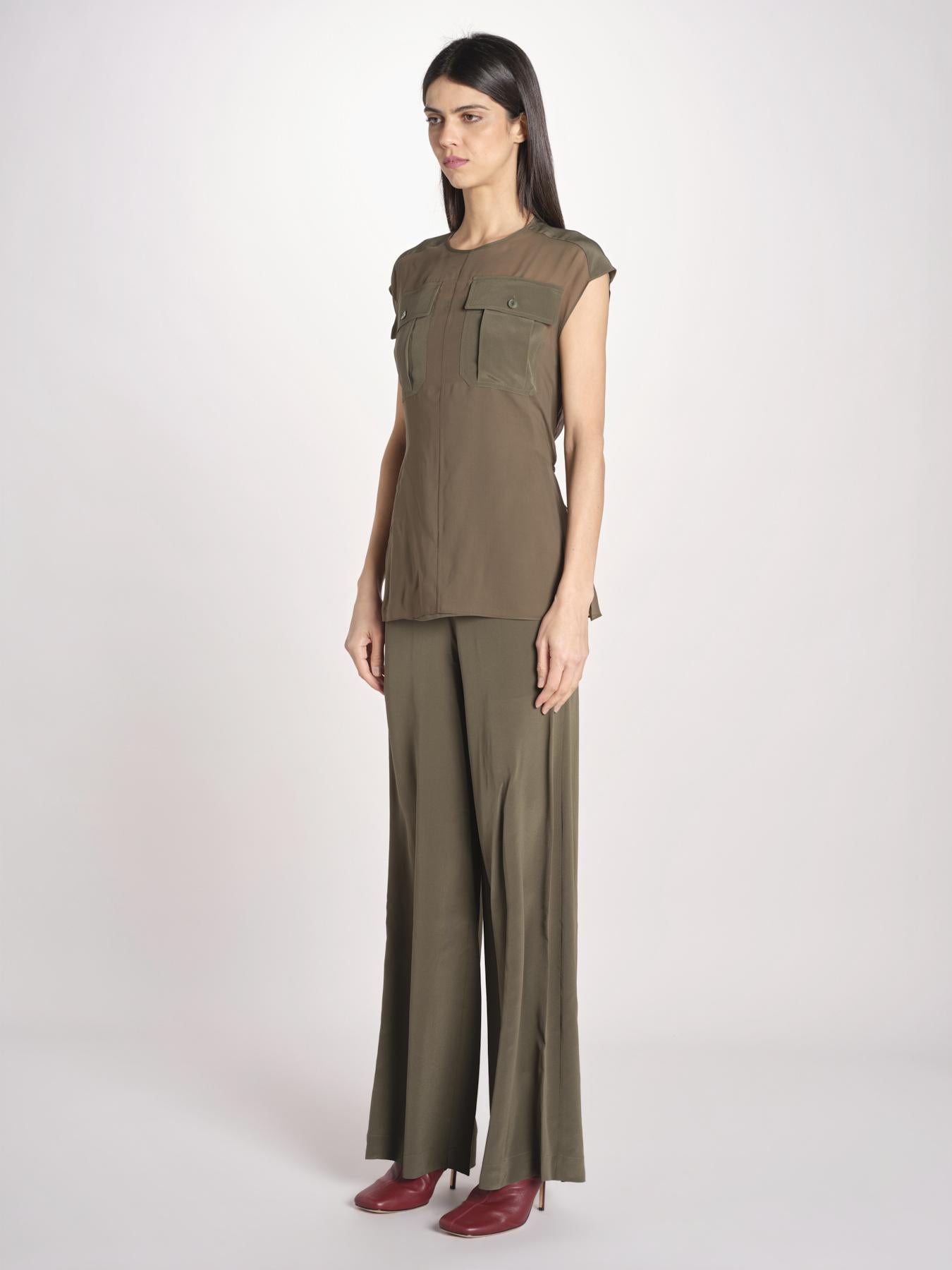 top in seta con tasche e fascia JF009657 PALM LEAF 2308 joseph 