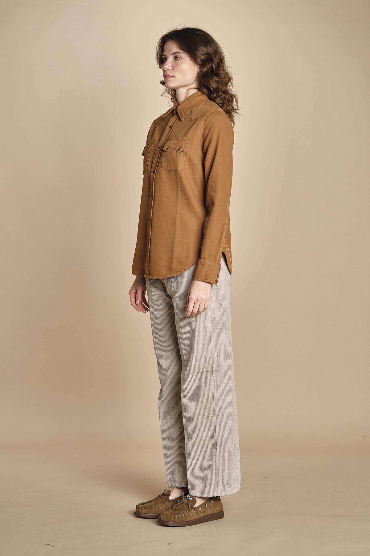 camicia texana TOLEDO-0171T COFFEE fortela 