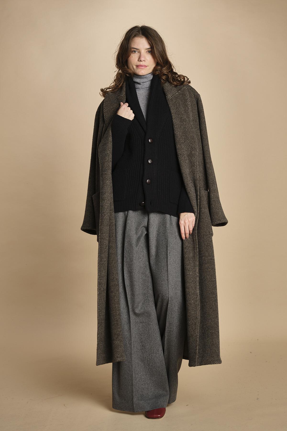 cardigan collo a scialle D251016S 4032 NERO milaura 