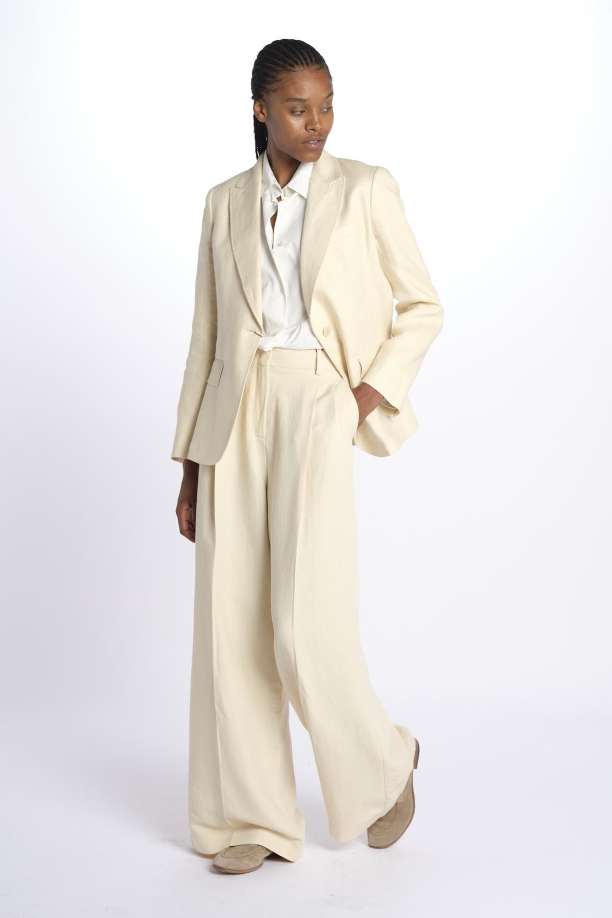 Pant VELIERO lino con pinces 2515131132600 004 weekend maxmara 