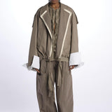 Bomber reversibile ecopelle e galles di cotone BOMBER TRENCH VEGANLEATHER jejia 