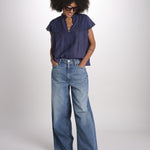 camicia in voille e pizzo con maniche corte GANU 6EVA53-V09890 ENCRE vanessa bruno 
