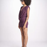 miniabito senza maniche con spalline imbottite CANDICE SHEER MULBERRY amazuìn 