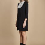 miniabito con plastron a contrasto H021-5075-9000 NERO n21 
