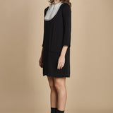 miniabito con plastron a contrasto H021-5075-9000 NERO n21 